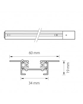 Трек двухконтактный однофазный встраиваемый Barra Lightstar 501035-foto2
