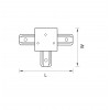 Соединитель T-образный однофазный для встраиваемых треков Barra Lightstar 501137