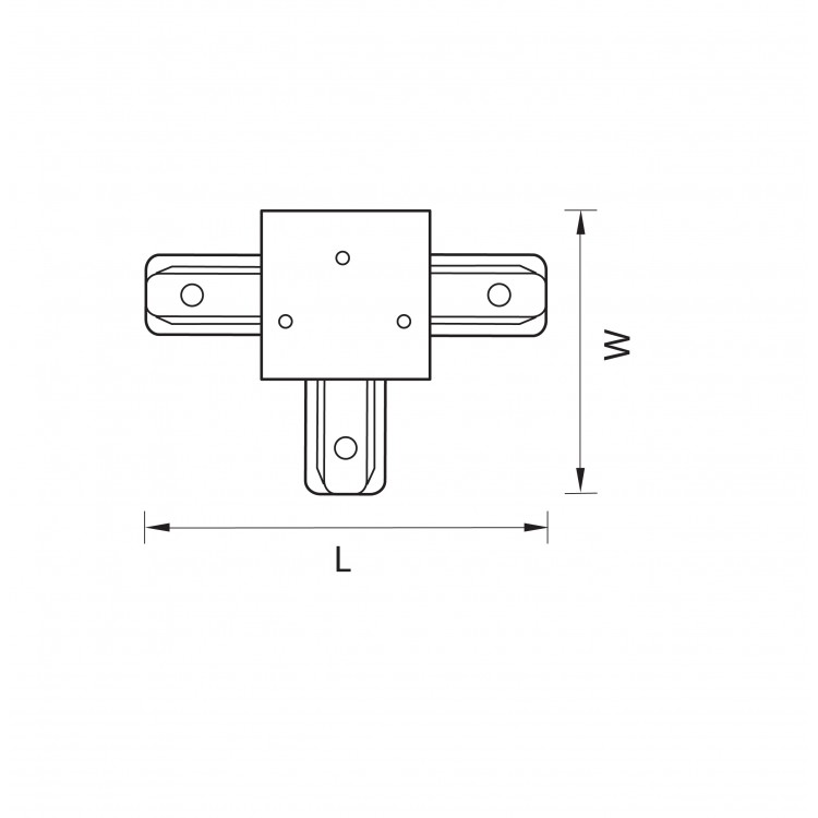 Соединитель T-образный однофазный для встраиваемых треков Barra Lightstar 501137