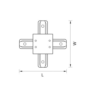 Соединитель X-образный однофазный для встраиваемых треков Barra Lightstar 501146-foto2