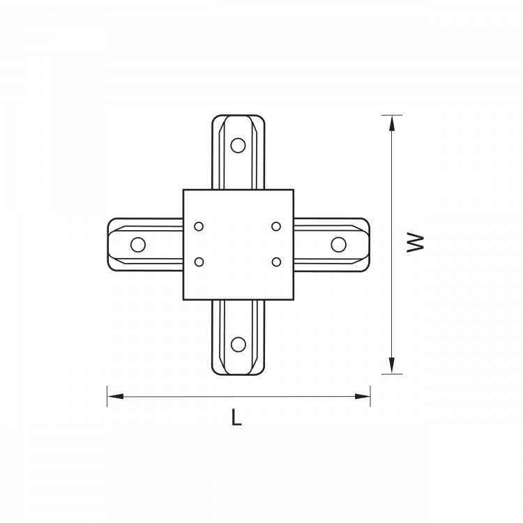 Соединитель X-образный однофазный для встраиваемых треков Barra Lightstar 501146