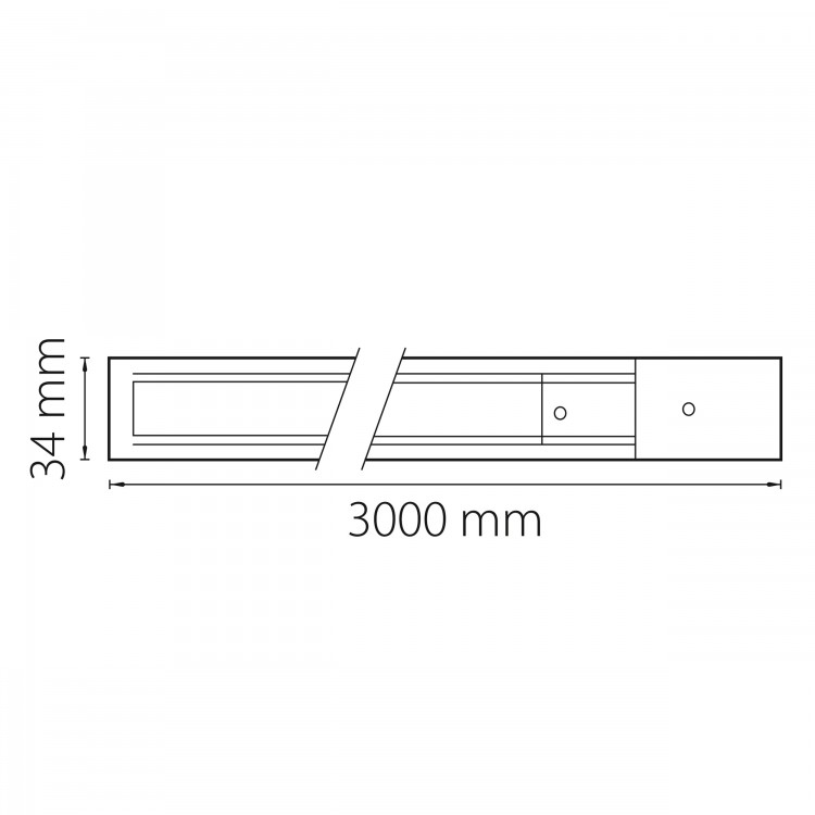 Трек двухконтактный однофазный накладной Barra Lightstar 502039