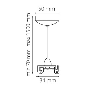 Подвес универсальный трековый 1,5 м для однофазных и трехфазных треков Barra Lightstar 504176-foto2