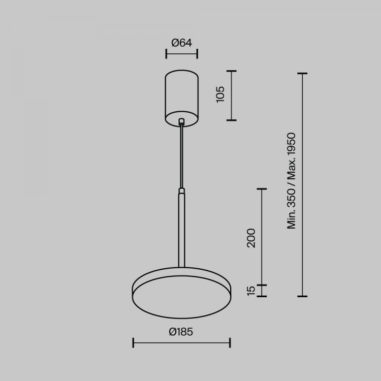 Подвесной светильник Technical P076PL-L12W3K-B