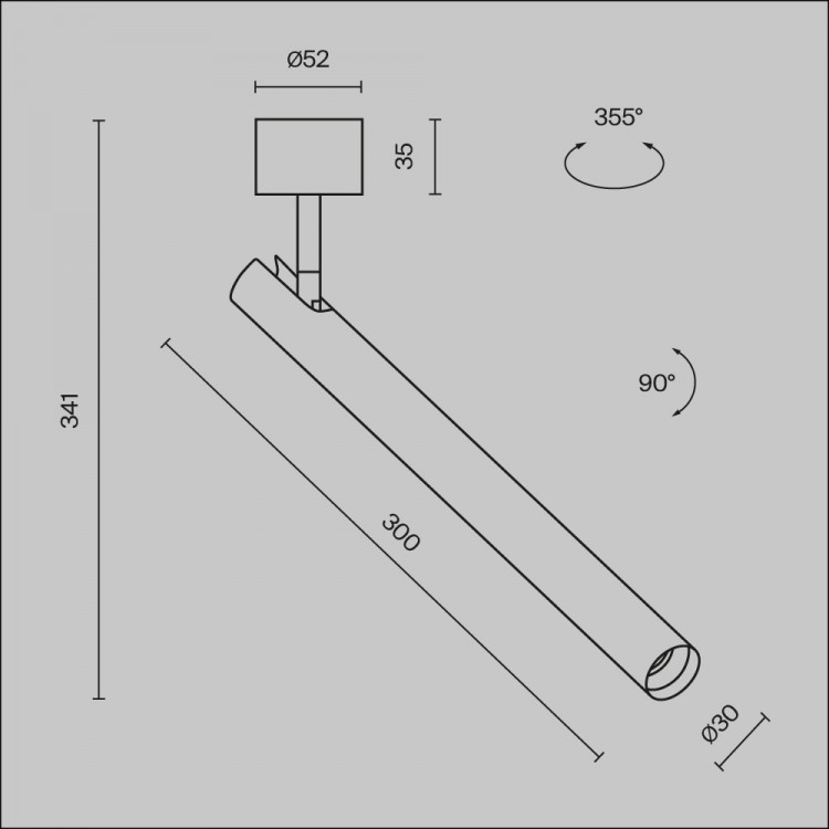 Потолочный светильник Technical C141CL-L300-6W3K-B