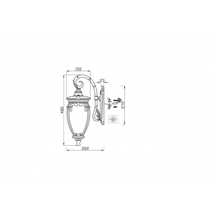 Настенный светильник (бра) Outdoor O414WL-01BZ