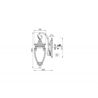 Настенный светильник (бра) Outdoor O414WL-01GB-foto4