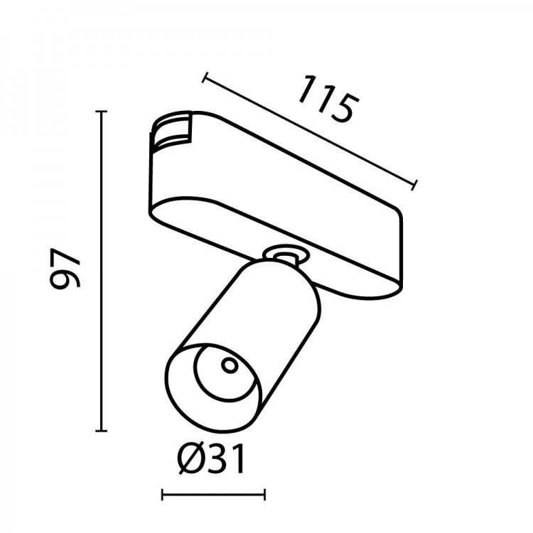 Трековый светильник Technical TR103-1-5W4K-M-B