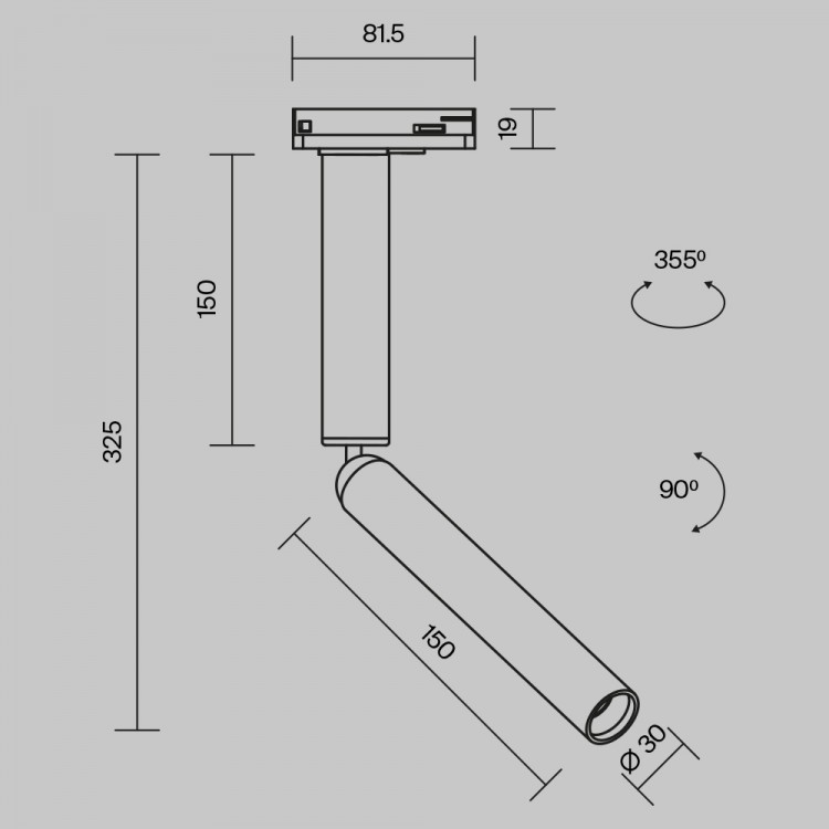 Трековый светильник Technical TR142-1-6W3K-BS