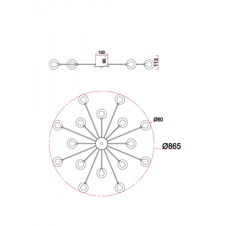 Потолочный светильник Freya FR5242CL-16BS1