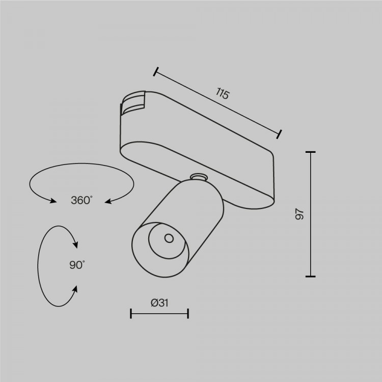 Трековый светильник Technical TR103-1-5W4K-M-W