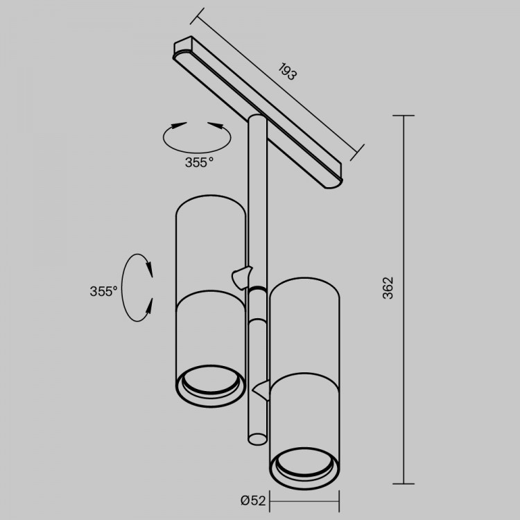 Трековый светильник Technical TR005-2-2X12W3K-B