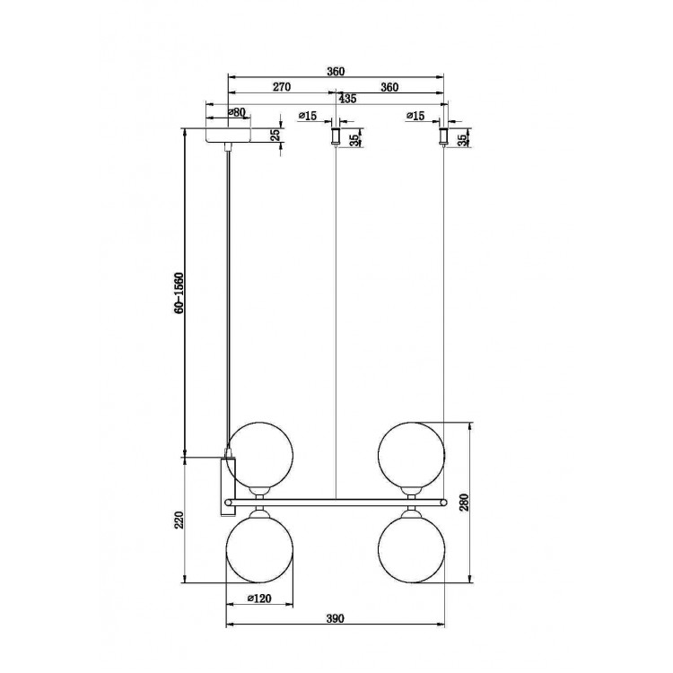 Подвесной светильник Maytoni MOD013PL-04BS1