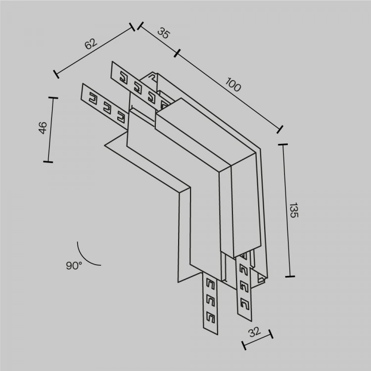 Комплектующие для встраиваемой трековой системы Technical TRA034ICL-42.12W