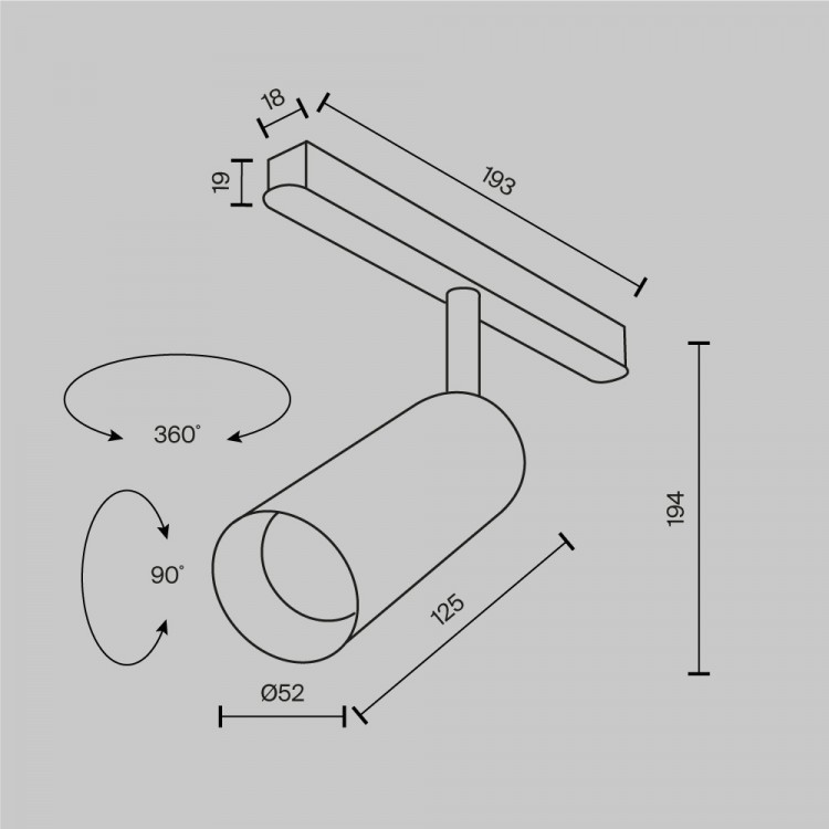 Трековый светильник Technical TR032-4-12W3K-M-DS-BW