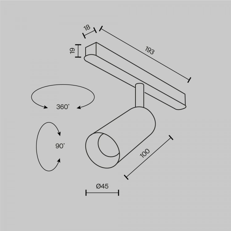 Трековый светильник Technical TR032-4-5W3K-M-DS-BW