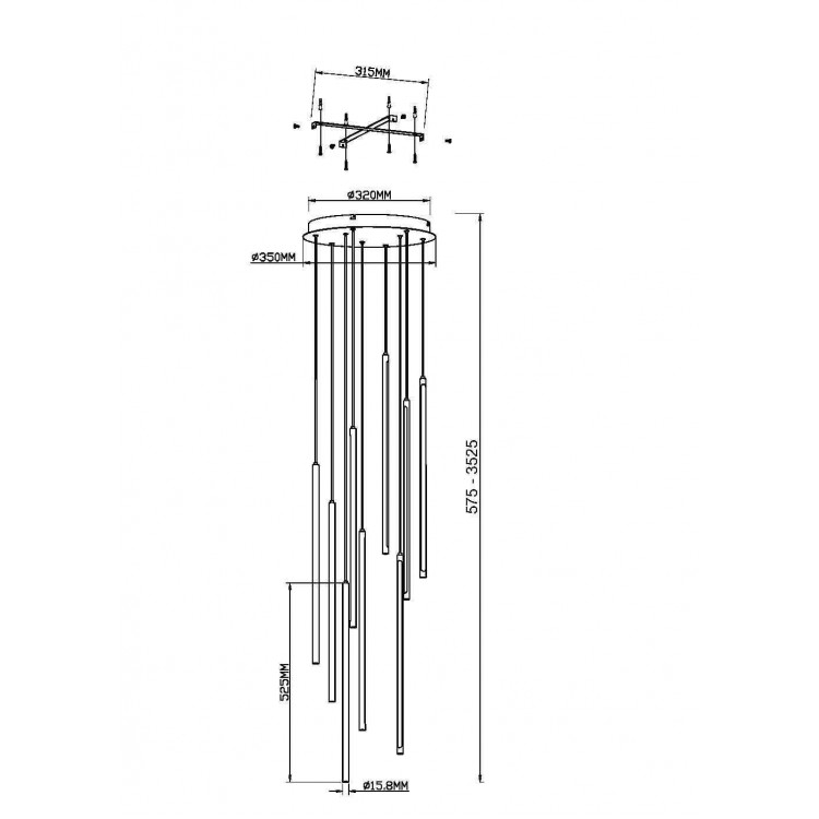 Подвесной светильник Maytoni MOD236PL-L54BS3K