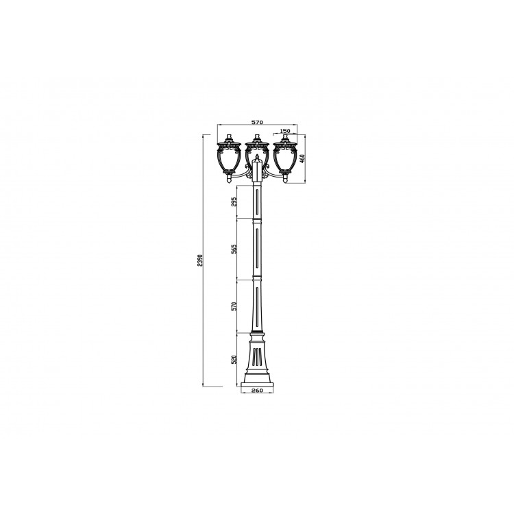 Садово-парковый светильник Outdoor O414FL-03GB