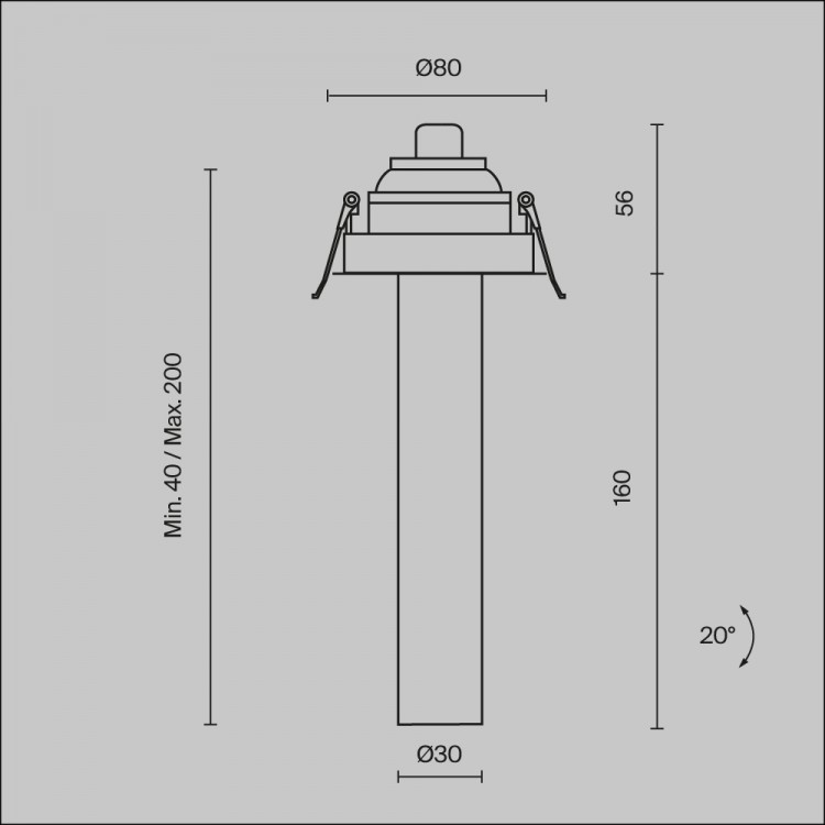 Встраиваемый светильник Technical C140RS-L200-7W3K-W