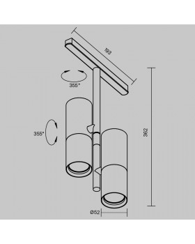 Трековый светильник Technical TR005-2-2X12W3K-BW-foto9