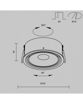 Встраиваемый светильник Technical DL060-9W3-4-6K-B-foto10