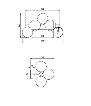 Настенный светильник (бра) Maytoni MOD547WL-05BS-foto2