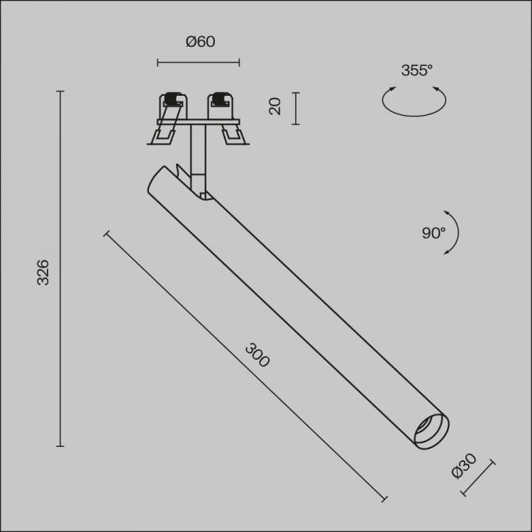 Встраиваемый светильник Technical C141RS-L300-6W4K-W