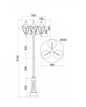 Садово-парковый светильник Outdoor O026FL-03B-foto3