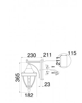 Настенный светильник (бра) Outdoor O027WL-01B-foto3