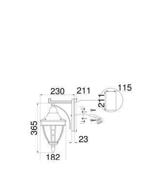 Настенный светильник (бра) Outdoor O027WL-01B-foto3