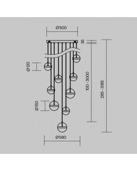 Подвесной светильник Maytoni MOD295PL-L120BBS3K-foto6