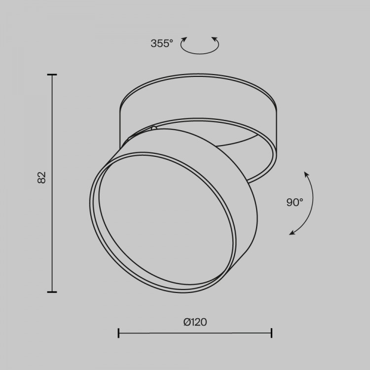 Потолочный светильник Technical C024CL-18W3K-B-1