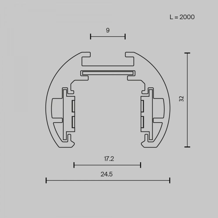 Шинопровод накладной/подвесной Technical TRXM034-R-412B