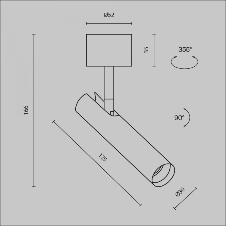 Потолочный светильник Technical C141CL-L125-6W3K-B