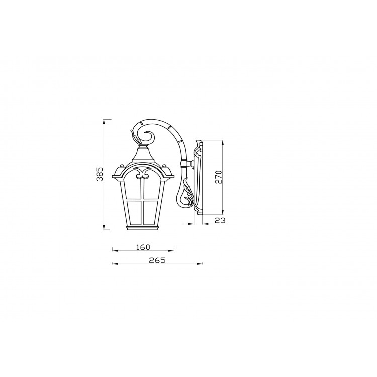 Настенный светильник (бра) Outdoor O413WL-01BZ