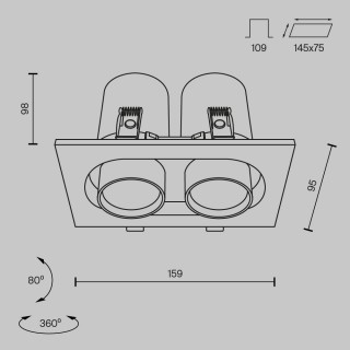Встраиваемый светильник Technical DL045-02-10W3K-B-foto10