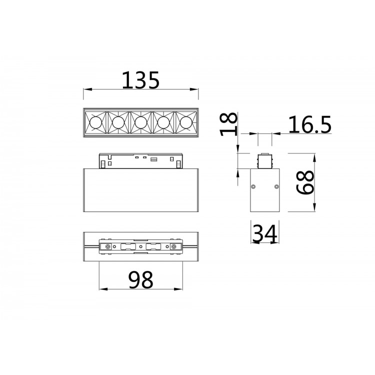 Трековый светильник Technical TR014-2-10W3K-W