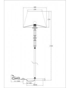Напольный светильник (торшер) Maytoni MOD018FL-01CH-foto5