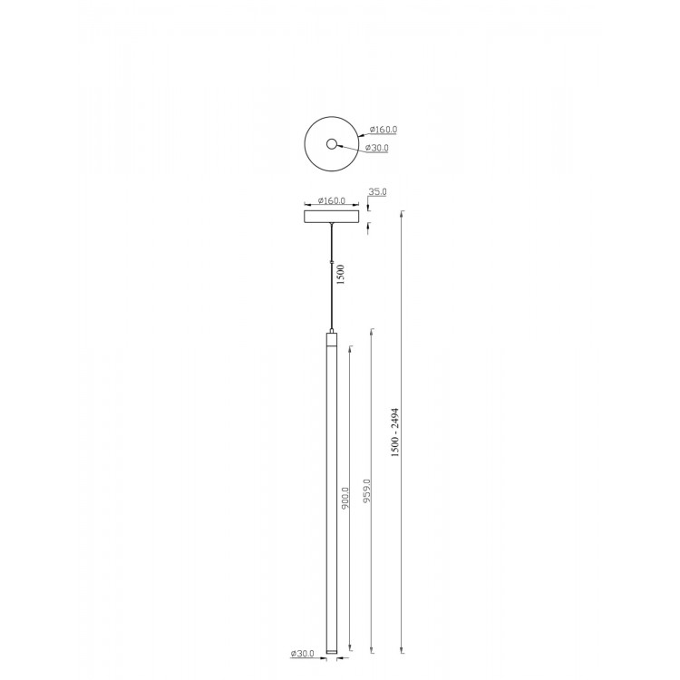 Подвесной светильник Technical P021PL-L20W3K