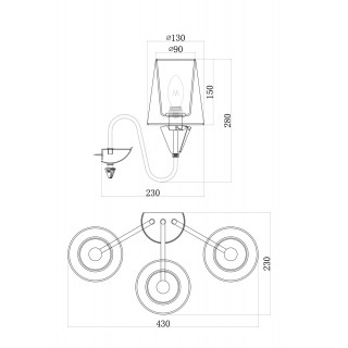 Настенный светильник (бра) Maytoni MOD078WL-03CH-foto2