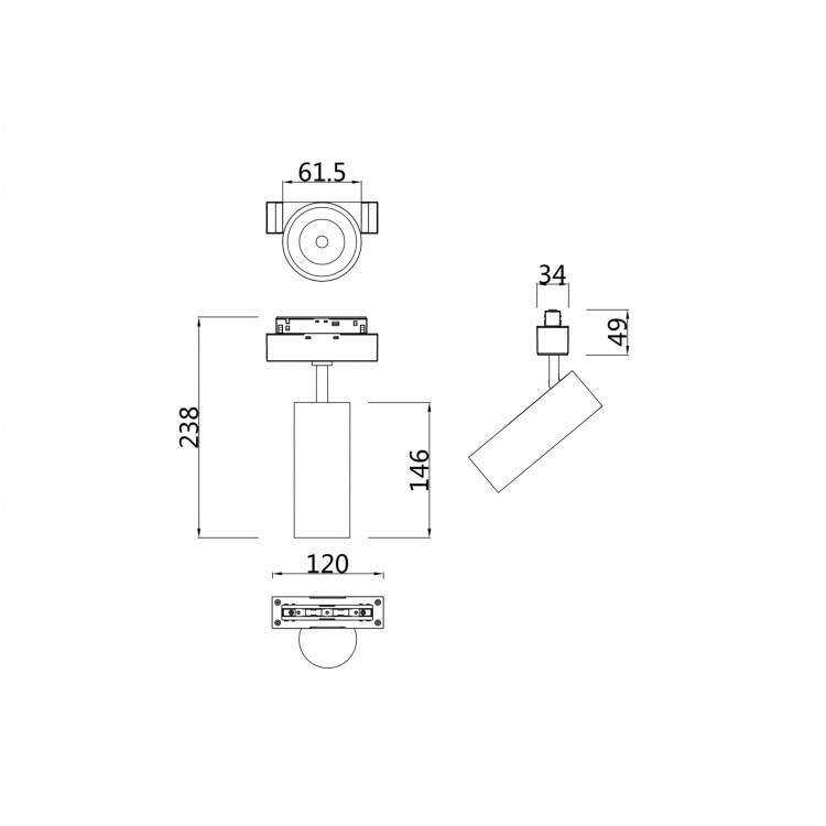 Трековый светильник Technical TR019-2-15W4K-MG