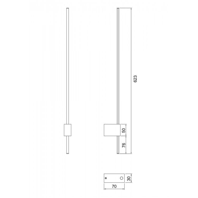 Настенный светильник (бра) Technical C070WL-L6GB3K