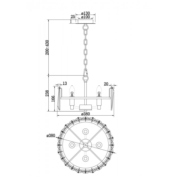 Подвесной светильник Maytoni MOD043PL-04CH