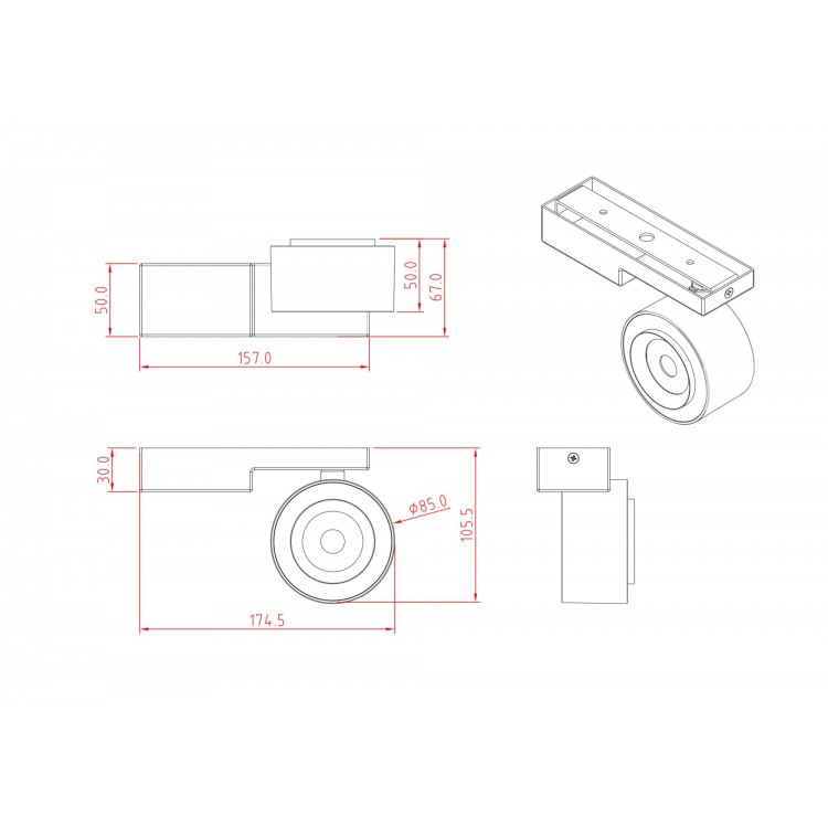 Потолочный светильник Technical C062CL-L12B4K