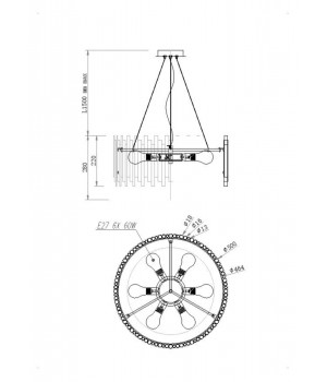 Подвесной светильник Maytoni MOD136PL-06BS-foto2