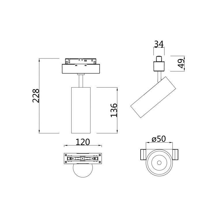 Трековый светильник Technical TR019-2-10W4K-MG