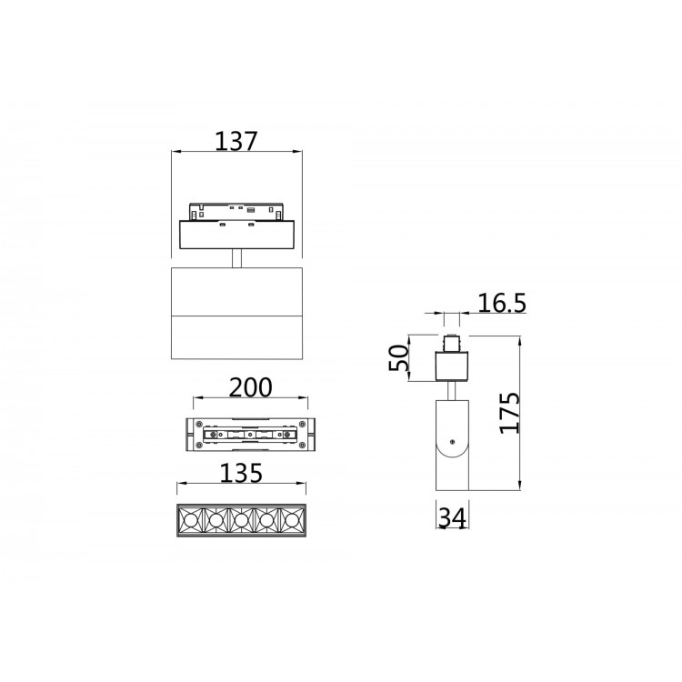 Трековый светильник Technical TR015-2-10W4K-W