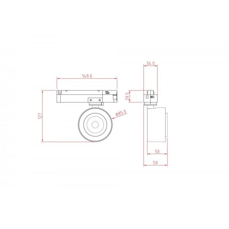 Трековый светильник Technical TR023-1-12B3K