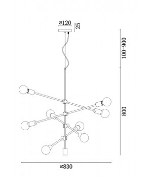 Подвесной светильник Freya FR5043PL-08BS-foto2