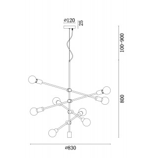 Подвесной светильник Freya FR5043PL-08BS-foto2